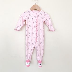 Just One You | Baby Girl Footie Pajamas Pink 9 Mon